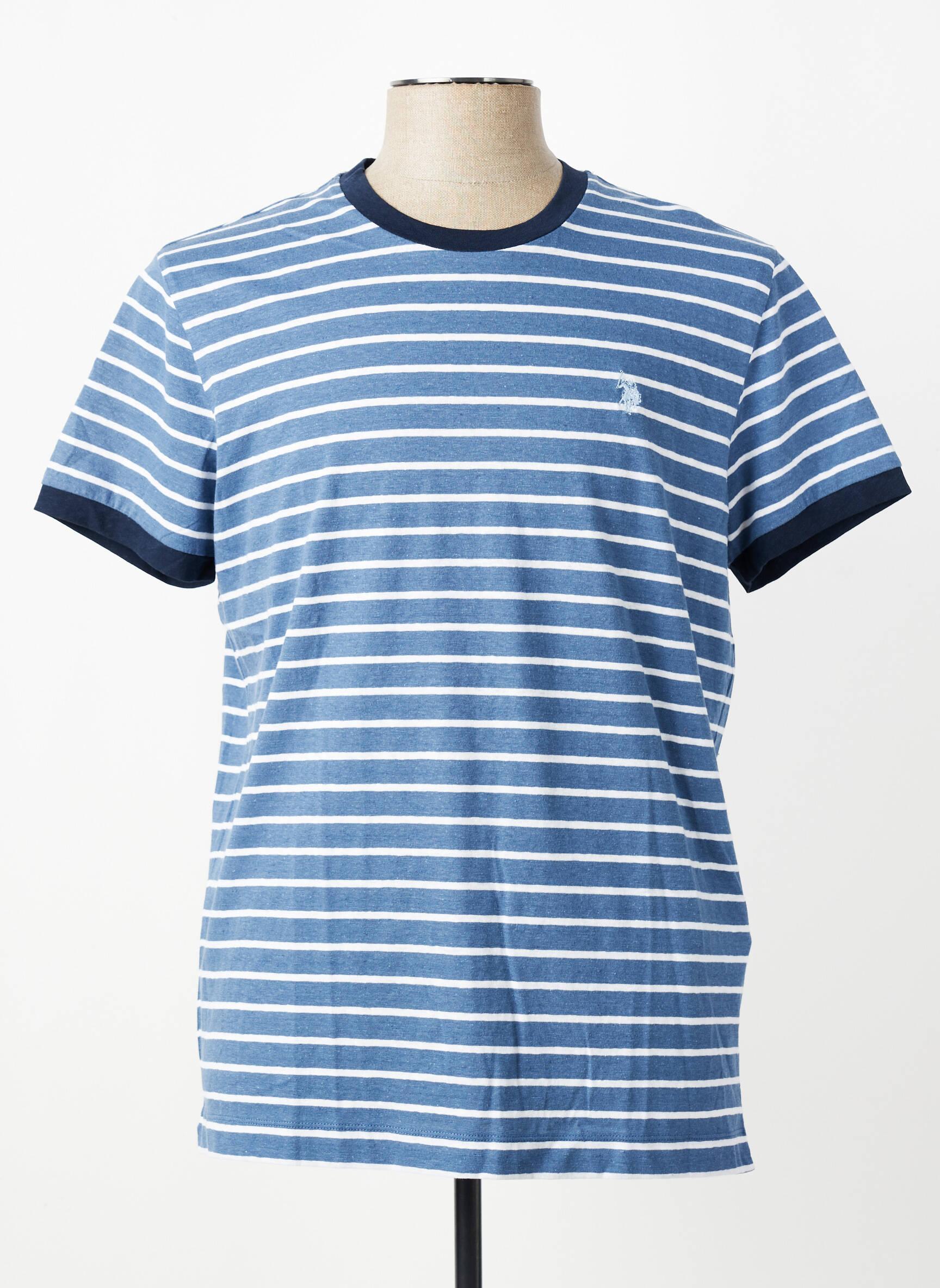 Tricou broderie mâneci scurte albastru U.S. POLO ASSN bărbat