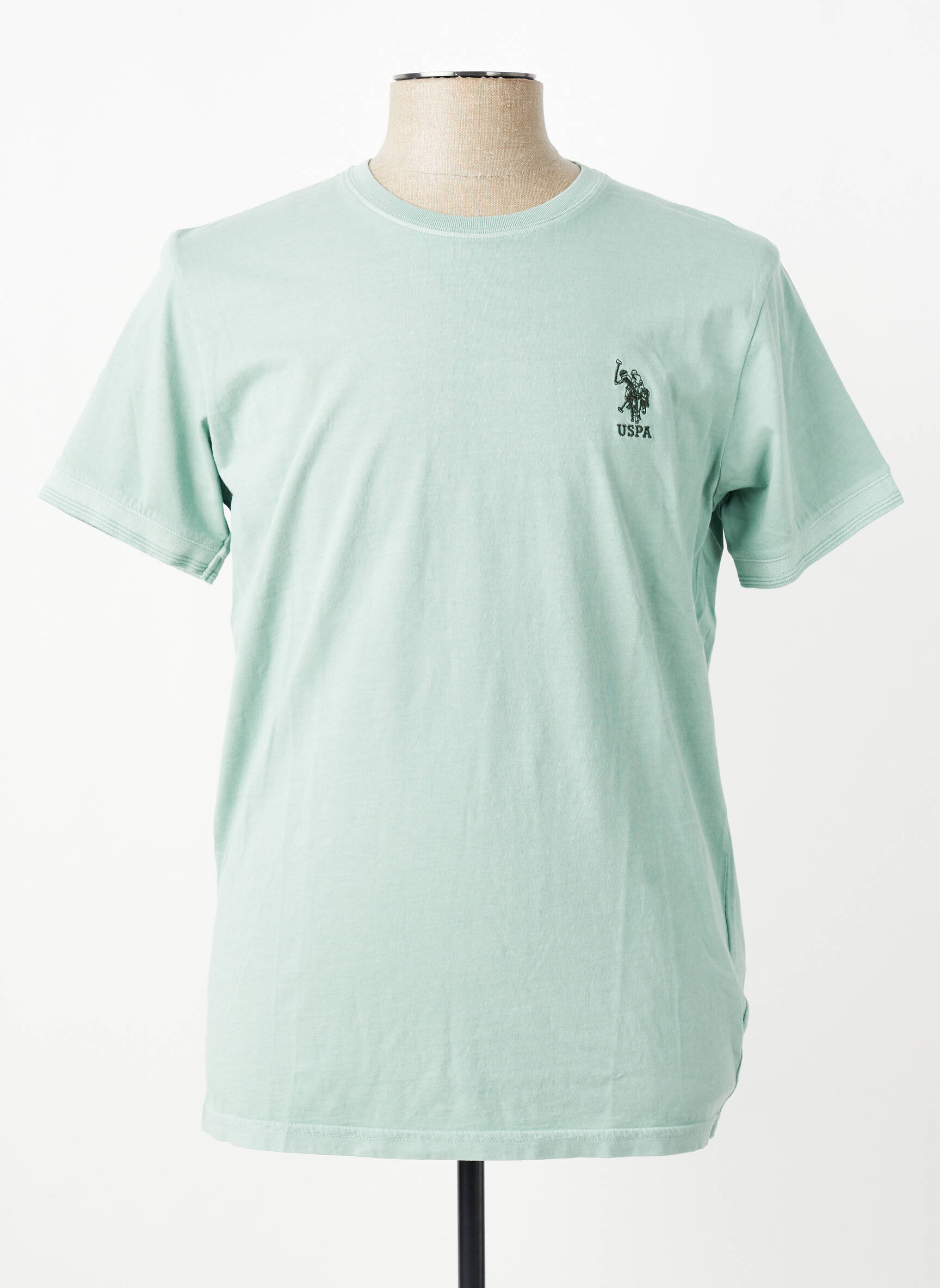 Tricou broderie mâneci scurte verde U.S. POLO ASSN bărbat