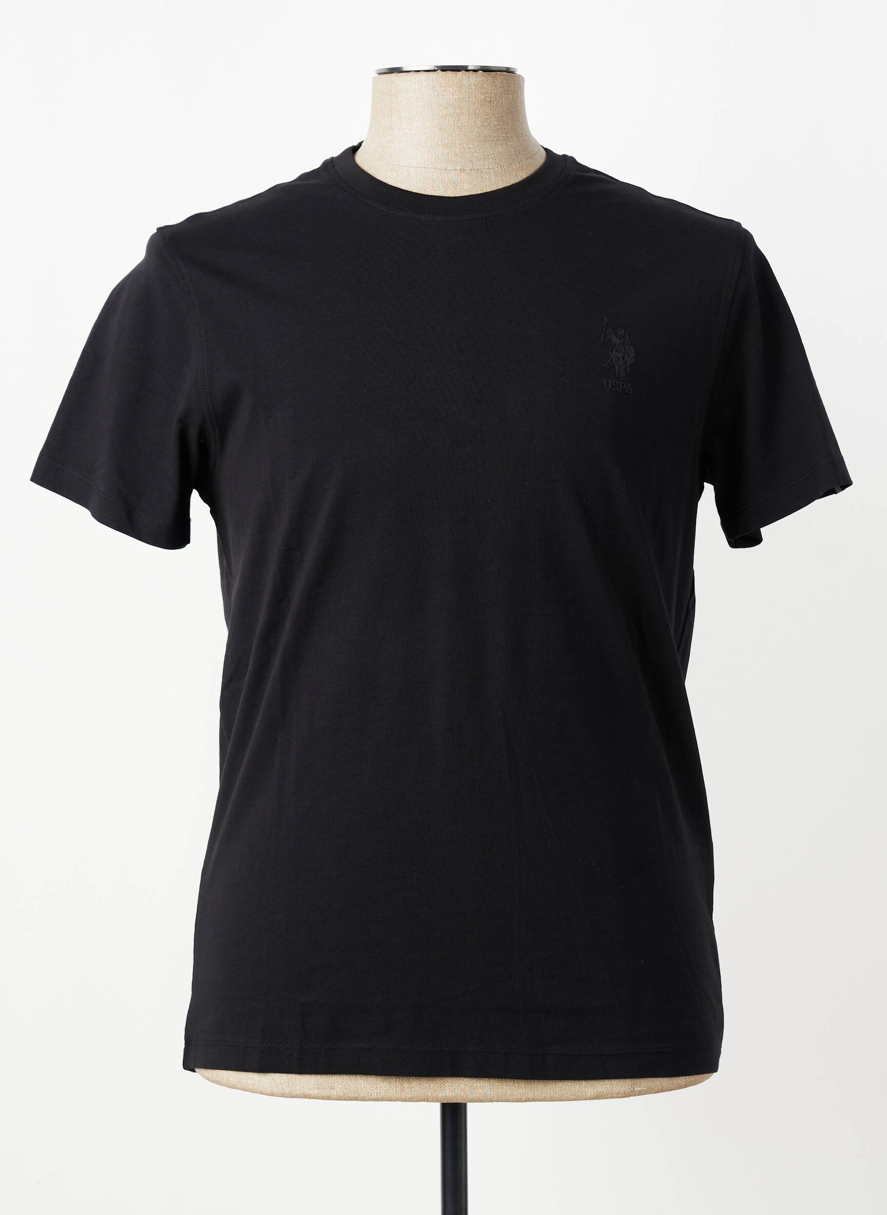 Tricou broderie mâneci scurte negru U.S. POLO ASSN bărbat