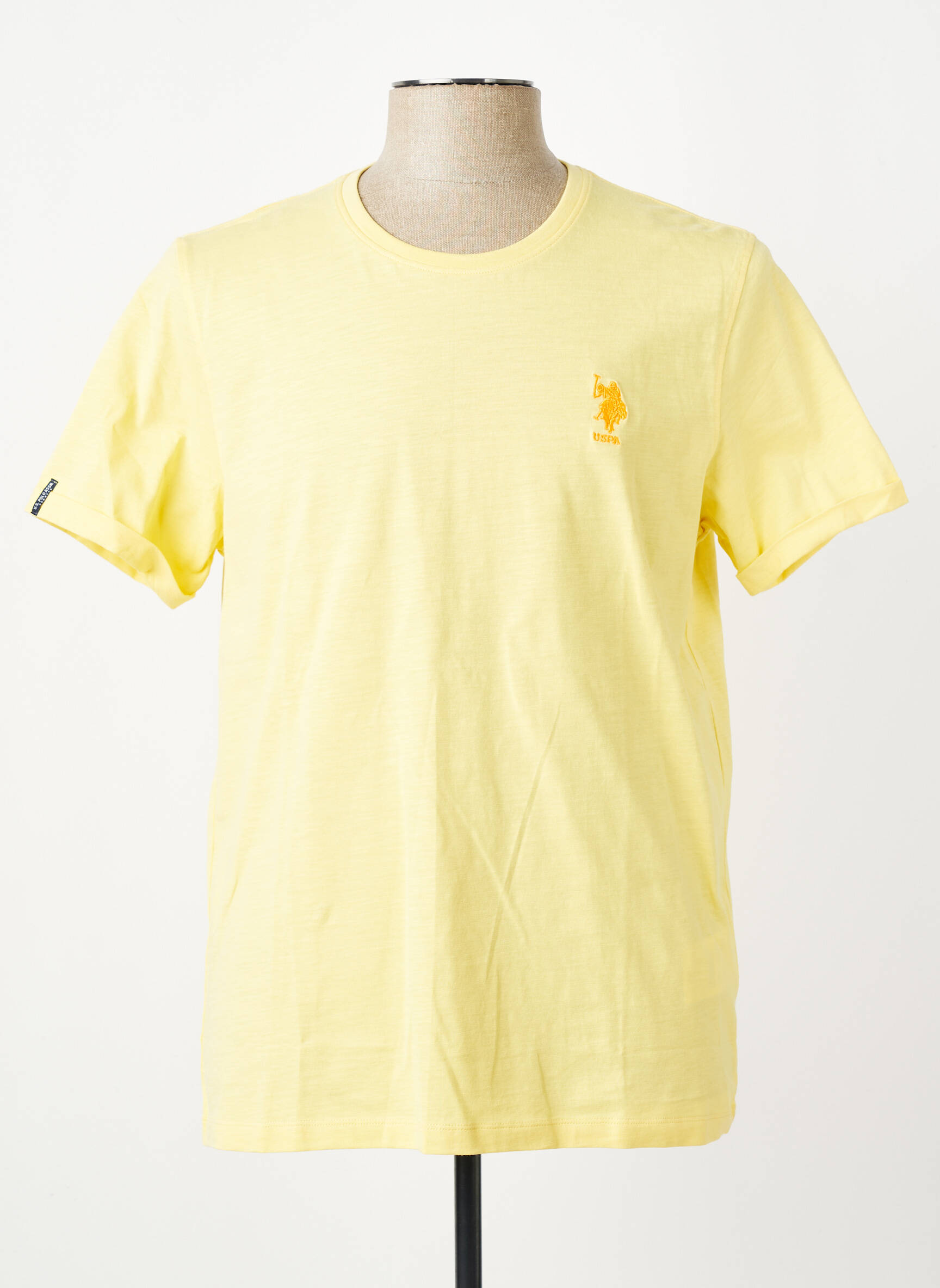 Tricou broderie mâneci scurte galben U.S. POLO ASSN bărbat