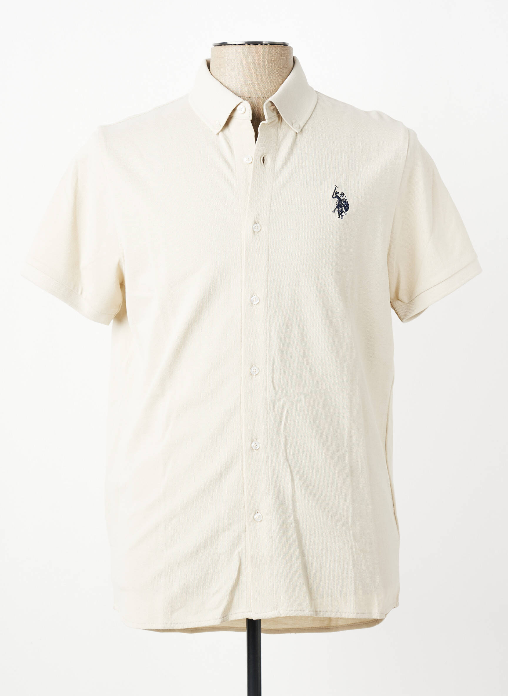 Polo elasticitate mâneci scurte bej U.S. POLO ASSN bărbat
