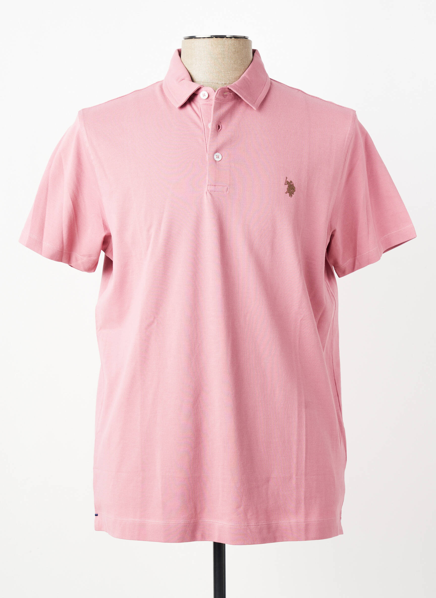 Polo elasticitate mâneci scurte roz U.S. POLO ASSN bărbat