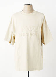 Tricou broderie mâneci scurte bej AVIREX bărbat