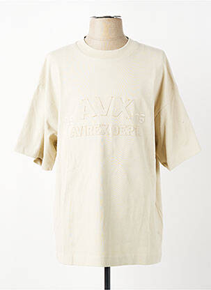 Tricou broderie mâneci scurte bej AVIREX bărbat