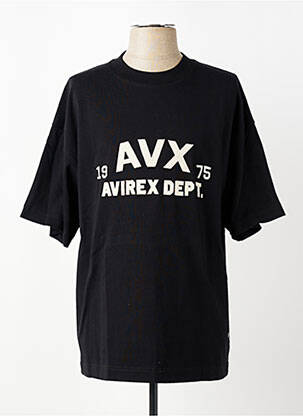 Tricou broderie mâneci scurte negru AVIREX bărbat