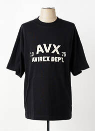 Tricou broderie mâneci scurte negru AVIREX bărbat