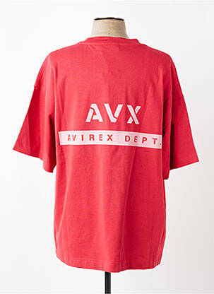 Tricou croială dreaptă mâneci scurte roșu AVIREX bărbat