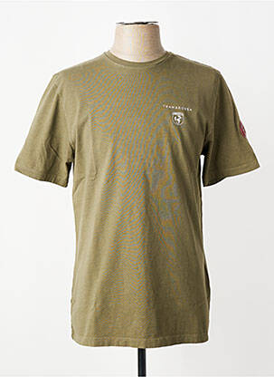 Tricou croială cambrată mâneci scurte verde TRAMAROSSA bărbat