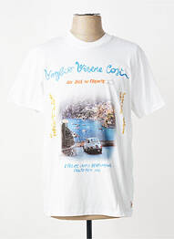 Tricou croială cambrată mâneci scurte alb BOB bărbat