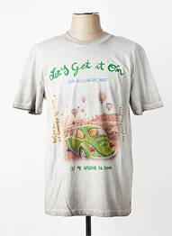 Tricou croială cambrată mâneci scurte gri BOB bărbat