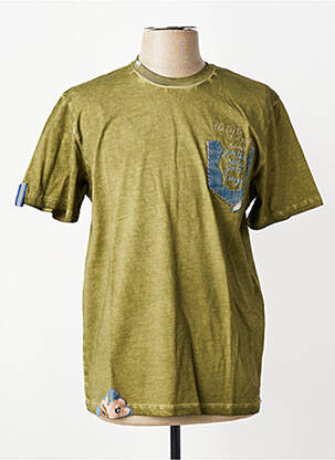 Tricou broderie mâneci scurte verde BOB bărbat
