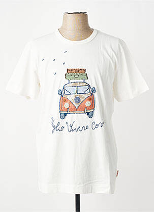 Tricou broderie mâneci scurte bej BOB bărbat