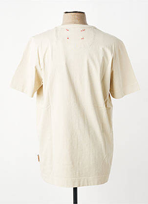 Tricou broderie mâneci scurte bej BOB bărbat