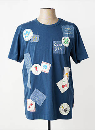 Tricou broderie mâneci scurte albastru BOB bărbat
