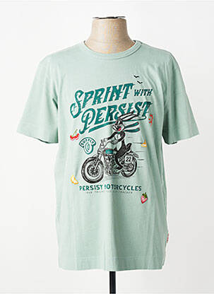 Tricou croială cambrată mâneci scurte verde BOB bărbat
