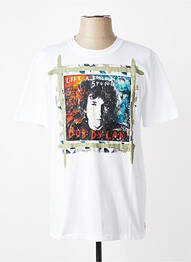 Tricou croială cambrată mâneci scurte alb BOB bărbat