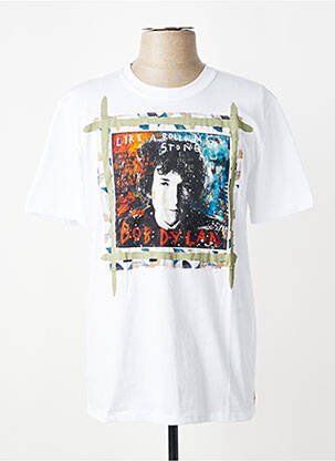 Tricou croială cambrată mâneci scurte alb BOB bărbat