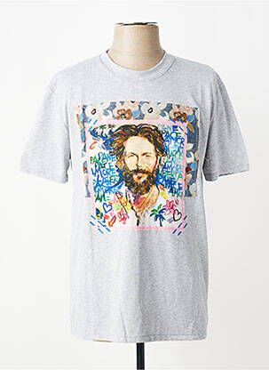 Tricou țesătură melanj mâneci scurte gri BOB bărbat
