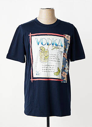 Tricou broderie mâneci scurte albastru BOB bărbat