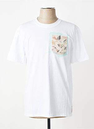 Tricou croială cambrată mâneci scurte alb BOB bărbat