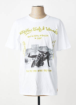 Tricou croială cambrată mâneci scurte alb BOB bărbat