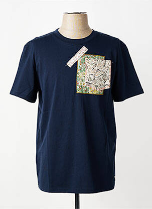 Tricou croială cambrată mâneci scurte albastru BOB bărbat