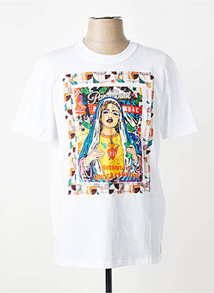 Tricou broderie mâneci scurte alb BOB bărbat