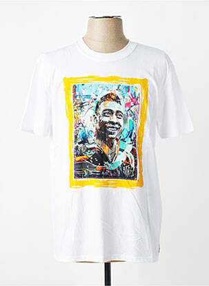 Tricou broderie mâneci scurte alb BOB bărbat