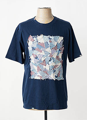 Tricou broderie mâneci scurte albastru BOB bărbat