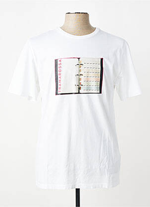 Tricou broderie mâneci scurte alb TRAMAROSSA bărbat