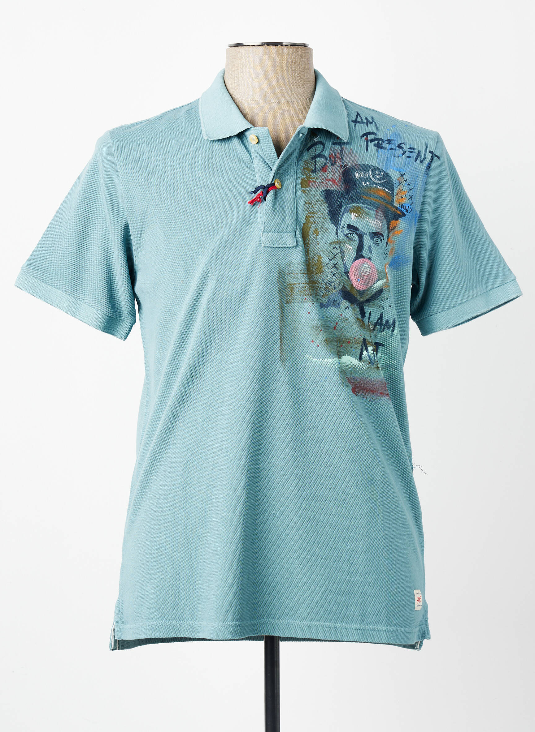 Polo serigrafie mâneci scurte albastru BOB bărbat