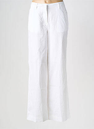 Pantalon larg țesătură poplin mărime normală alb U.S. POLO ASSN femeie