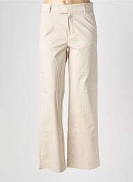 Pantalon drept țesătură poplin mărime normală bej U.S. POLO ASSN femeie