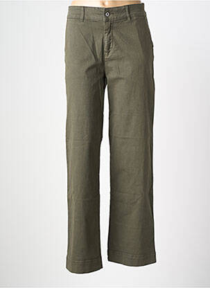 Pantalon larg țesătură poplin mărime normală verde U.S. POLO ASSN femeie