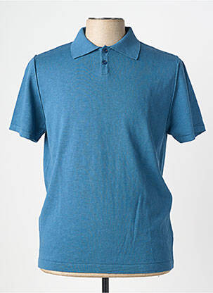 Pulover guler polo mâneci scurte albastru WOOL & CO bărbat