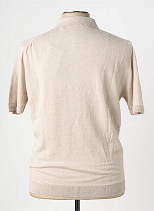 Pulover guler polo mâneci scurte bej WOOL & CO bărbat