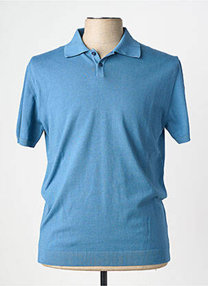 Pulover guler polo mâneci scurte albastru WOOL & CO bărbat