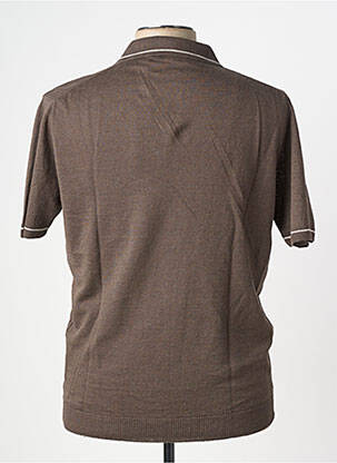 Pulover guler polo mâneci scurte maro WOOL & CO bărbat