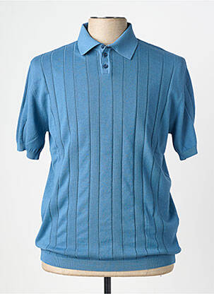 Pulover guler polo mâneci scurte albastru WOOL & CO bărbat
