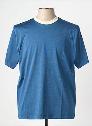 Tricou croială cambrată mâneci scurte albastru WOOL & CO bărbat