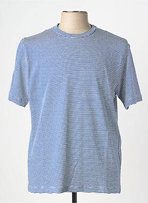 Tricou croială cambrată mâneci scurte albastru WOOL & CO bărbat