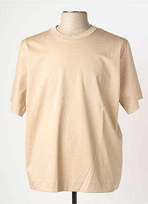 Tricou croială cambrată mâneci scurte bej WOOL & CO bărbat