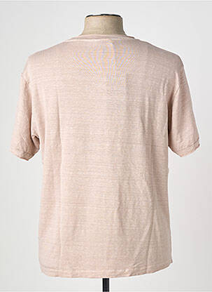 Tricou țesătură melanj mâneci scurte bej WOOL & CO bărbat