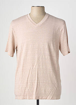 Tricou croială cambrată mâneci scurte bej WOOL & CO bărbat
