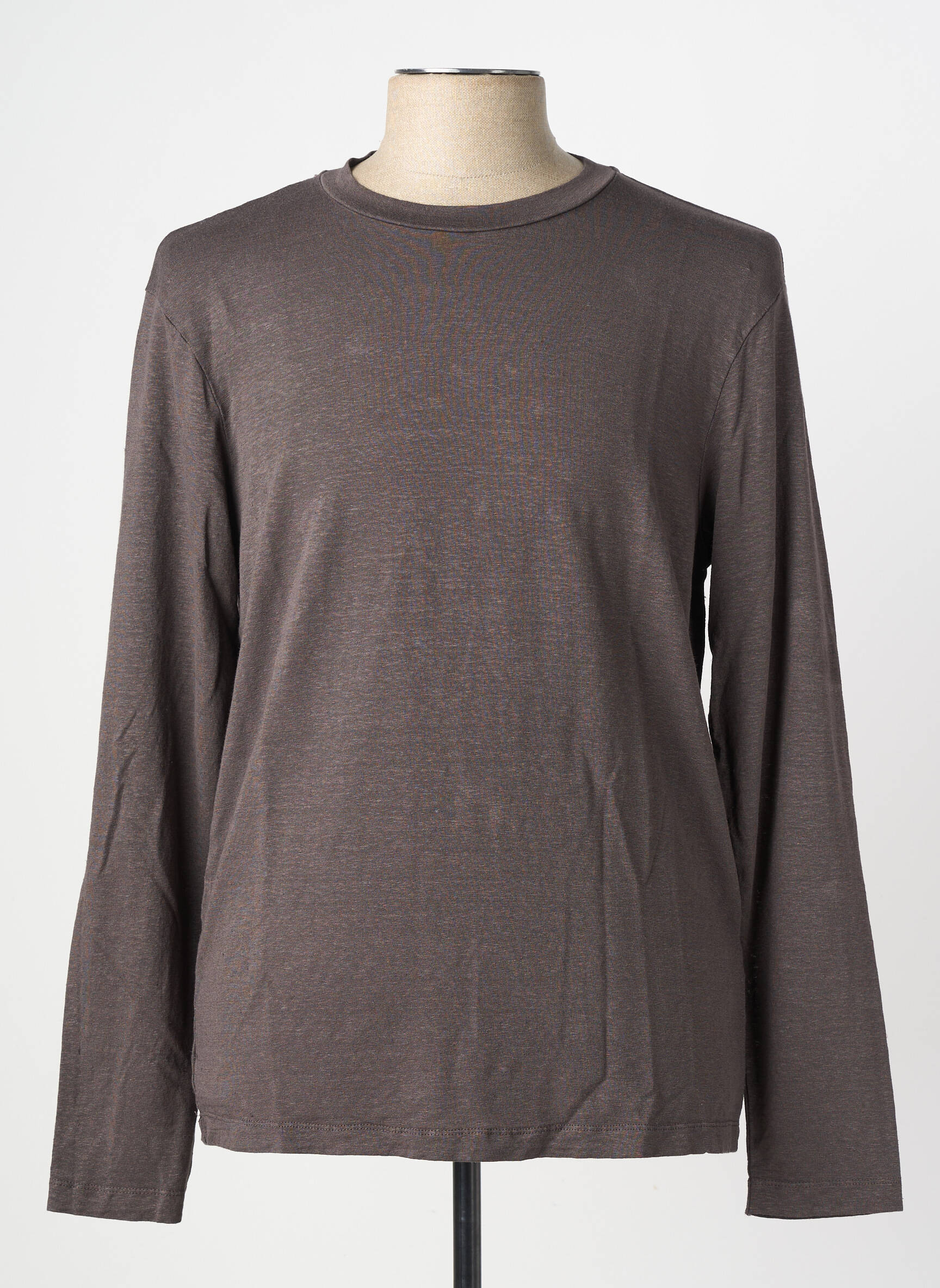 Tricou croială cambrată mâneci lungi maro WOOL & CO bărbat