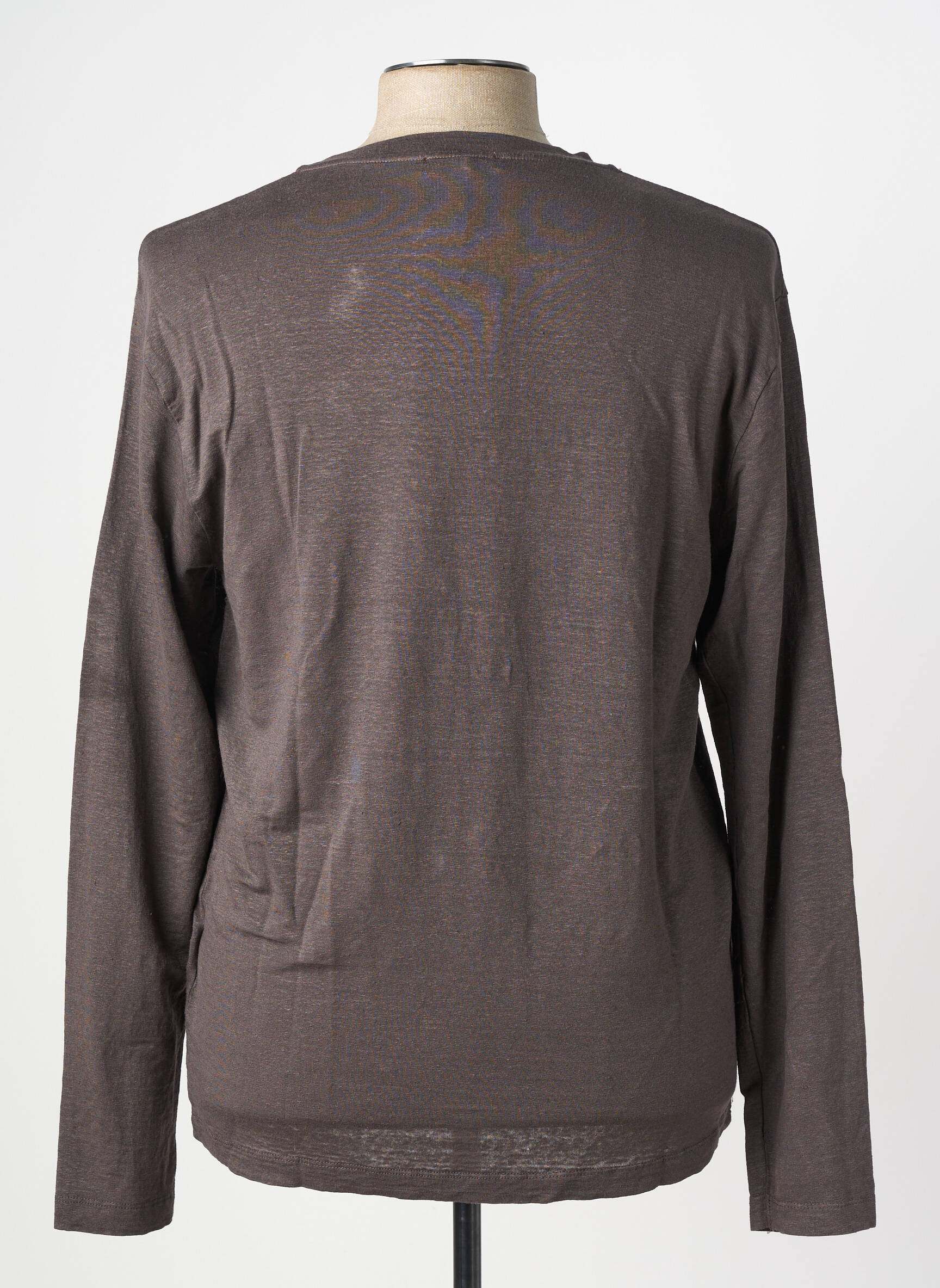 Tricou croială cambrată mâneci lungi maro WOOL & CO bărbat