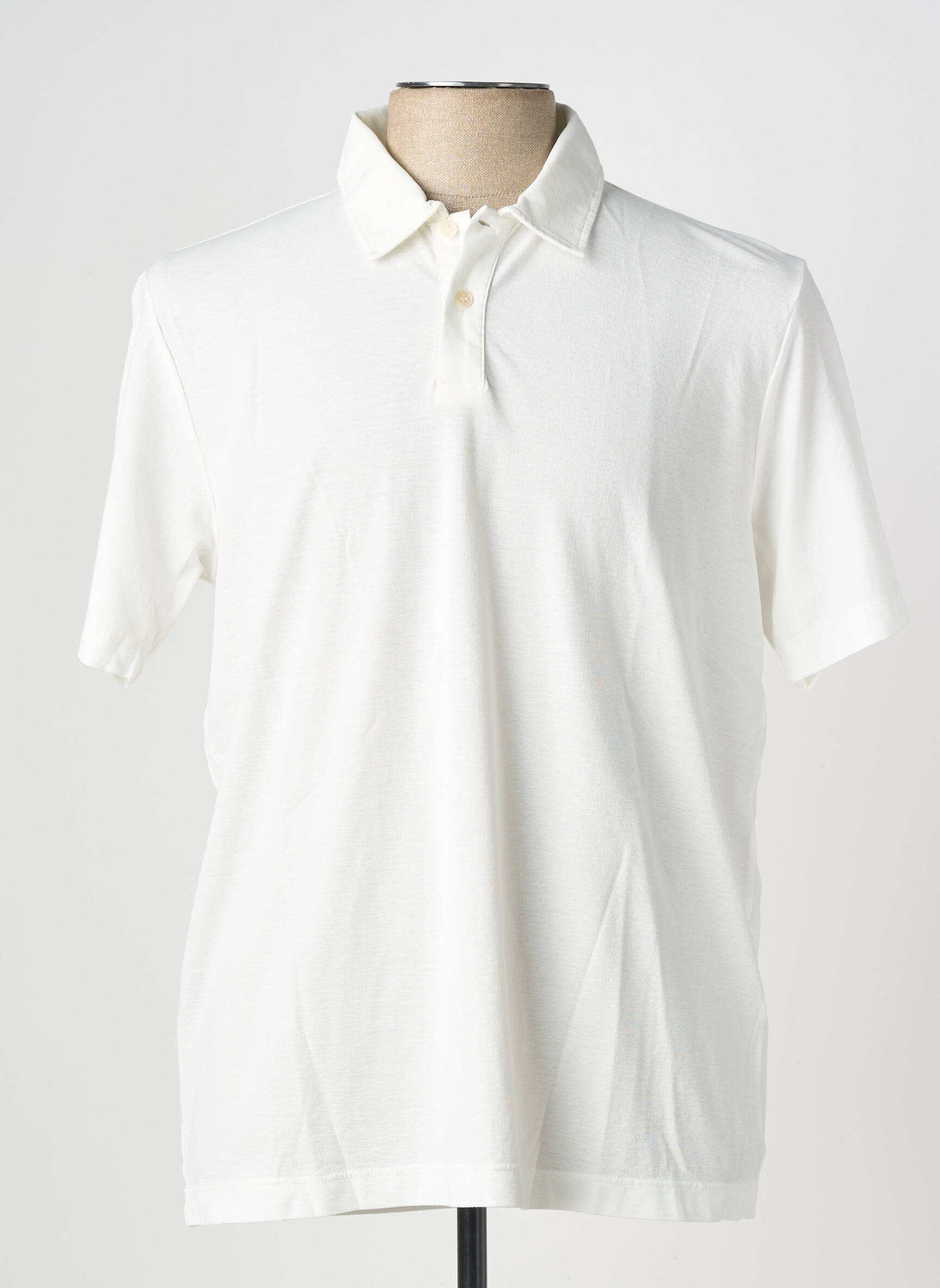 Polo țesătură jersey mâneci scurte alb WOOL & CO bărbat