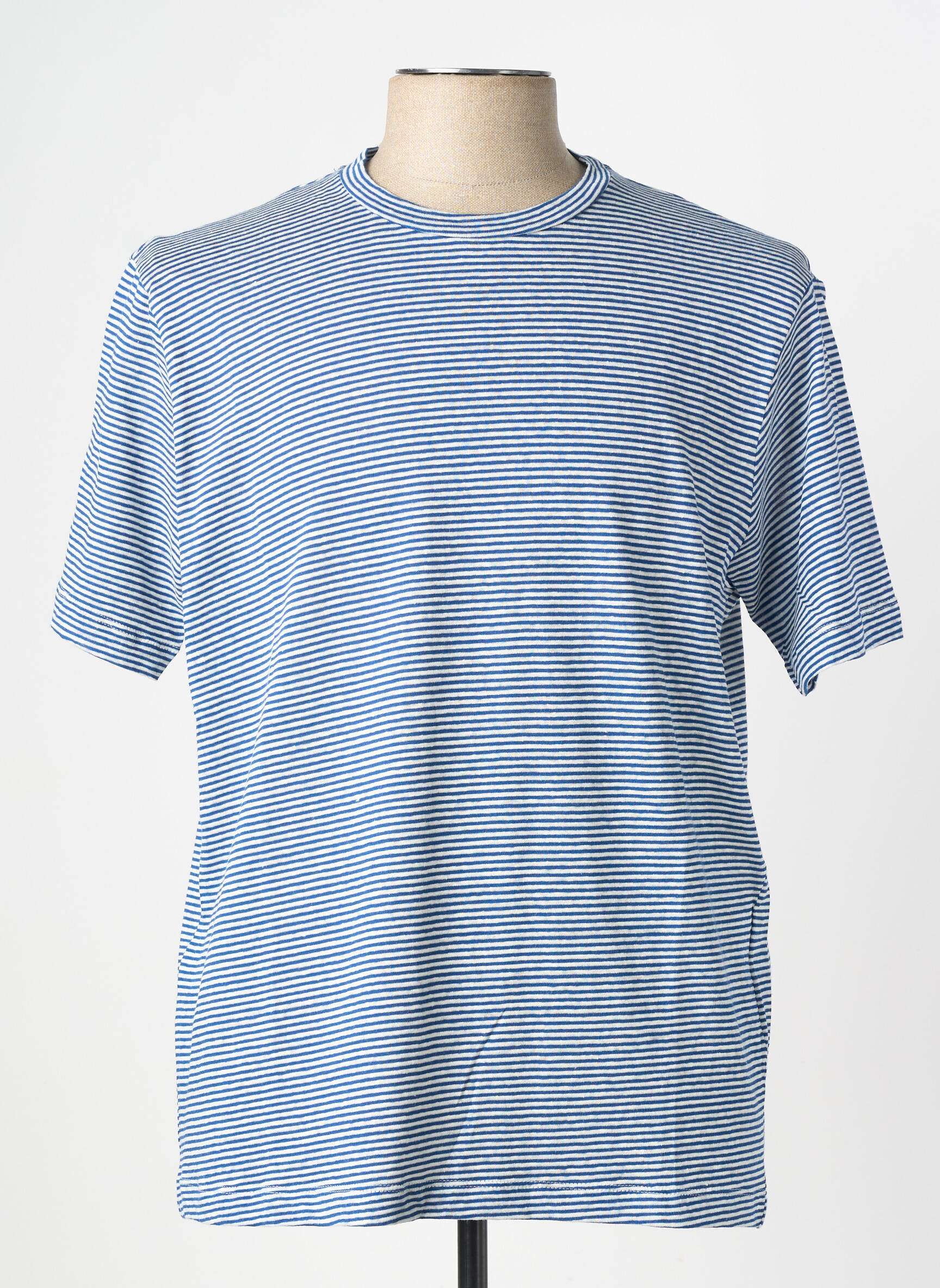 Tricou croială cambrată mâneci scurte albastru WOOL & CO bărbat