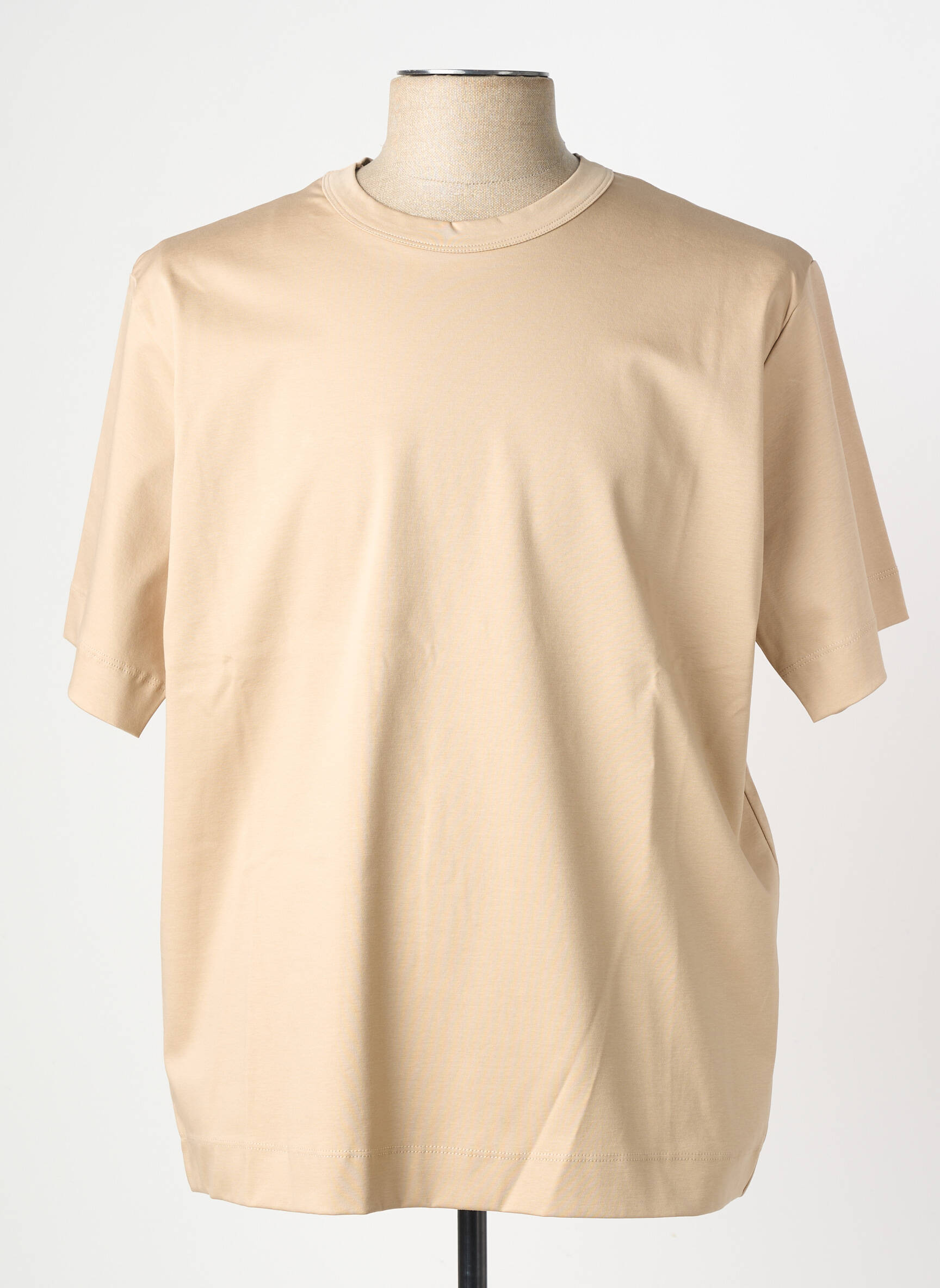 Tricou croială cambrată mâneci scurte bej WOOL & CO bărbat