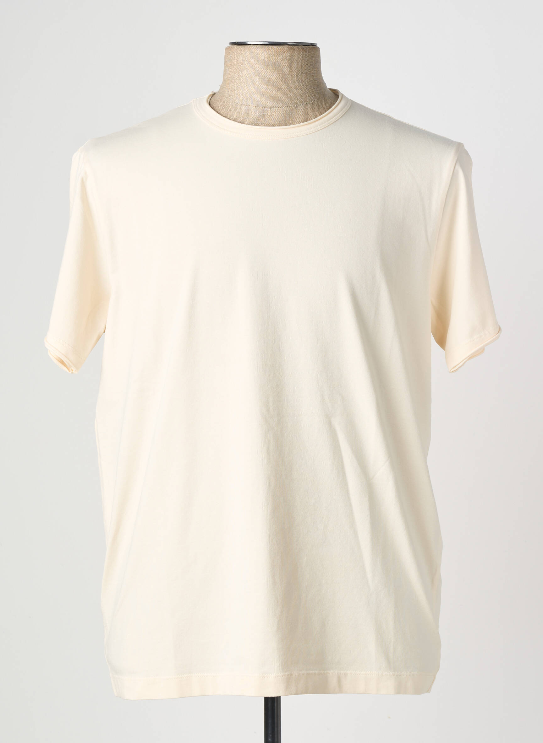 Tricou croială cambrată mâneci scurte bej WOOL & CO bărbat